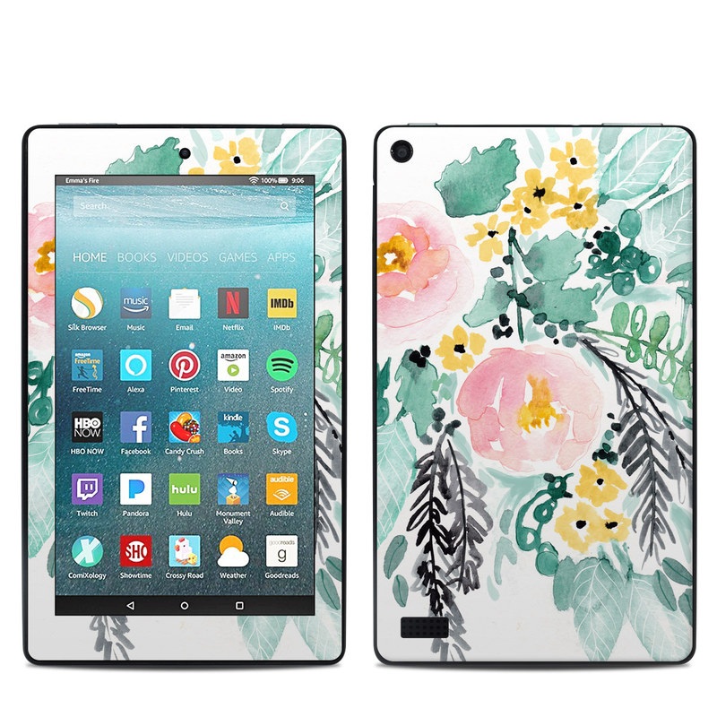 Amazon Kindle Fire 7in 7th Gen Skin - Blushed Flowers (Image 1)