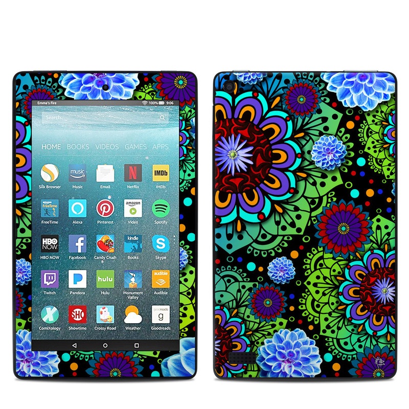 Amazon Kindle Fire 7in 7th Gen Skin - Funky Floratopia (Image 1)