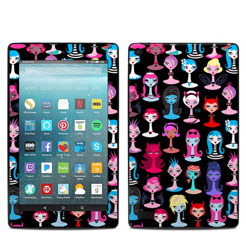 Amazon Kindle Fire 7in 7th Gen Skin - Punky Goth Dollies (Image 1)
