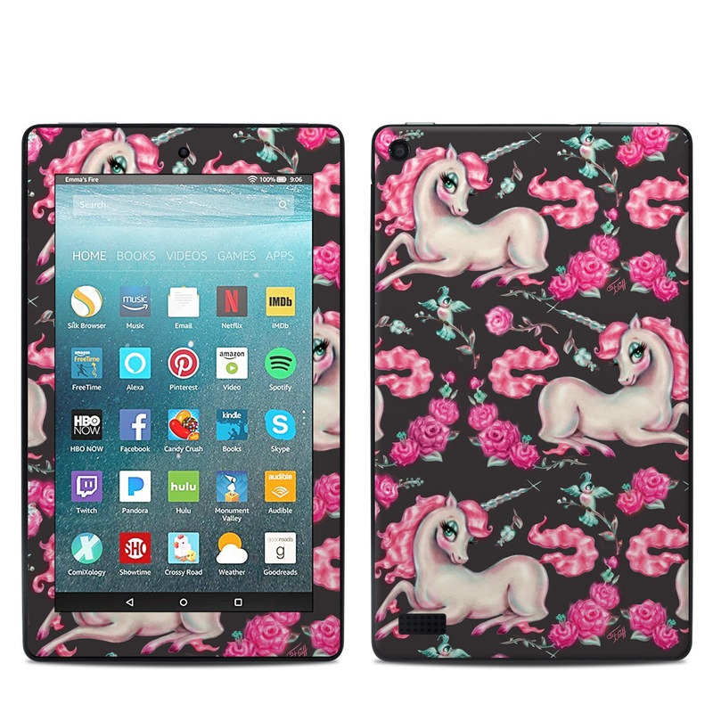 Amazon Kindle Fire 7in 7th Gen Skin - Unicorns and Roses (Image 1)