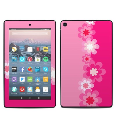 Amazon Kindle Fire 7in 9th Gen Skin - Retro Pink Flowers