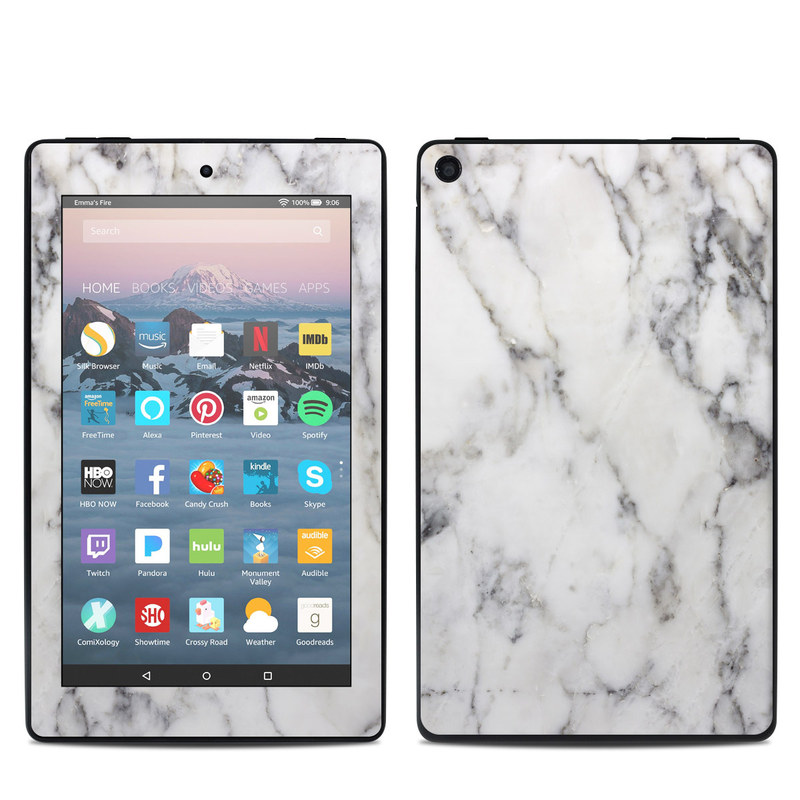 Amazon Kindle Fire 7in 9th Gen Skin - White Marble (Image 1)