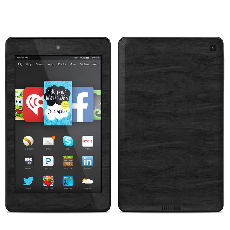 Amazon Kindle Fire HD 6in Skin - Black Woodgrain (Image 1)