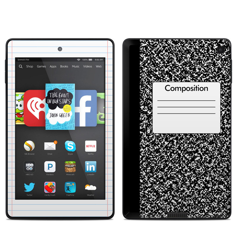 Amazon Kindle Fire HD 6in Skin - Composition Notebook (Image 1)