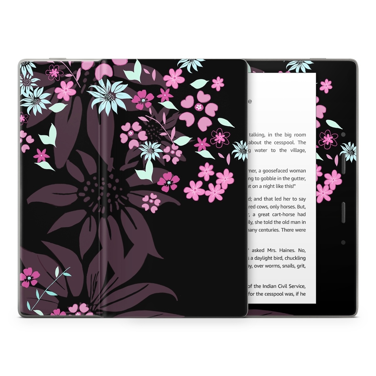 Amazon Kindle Oasis Skin - Dark Flowers (Image 1)