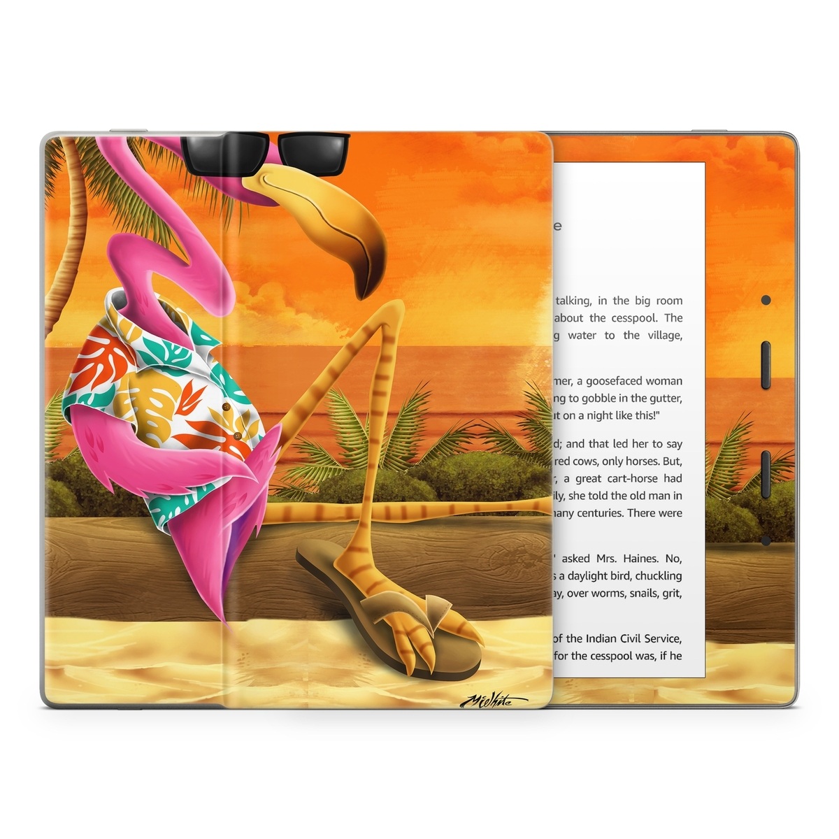 Amazon Kindle Oasis Skin - Sunset Flamingo (Image 1)