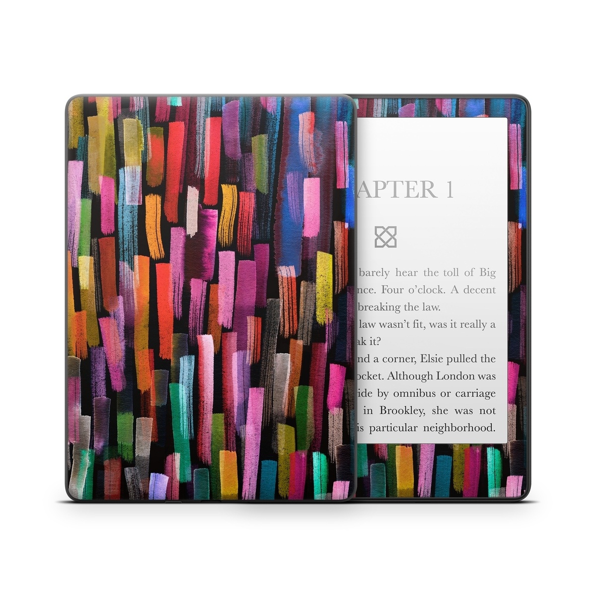 Kindle Paperwhite Skin - Colorful Brushstrokes Black (Image 1)
