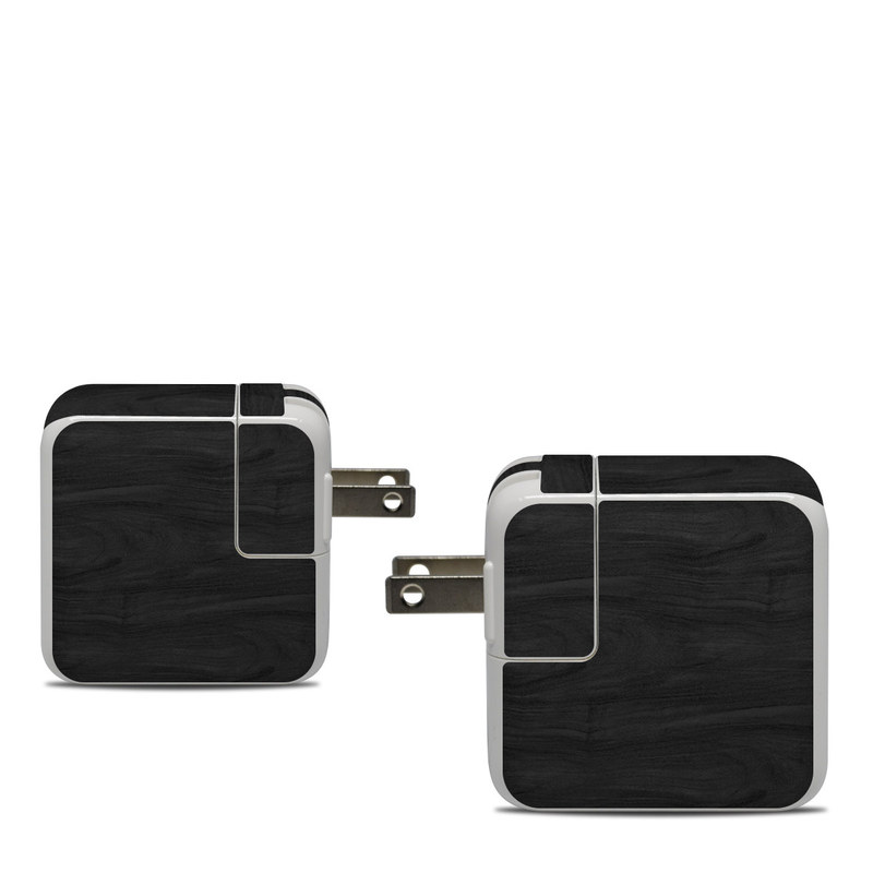 Apple 30W USB-C Power Adapter Skin - Black Woodgrain (Image 1)