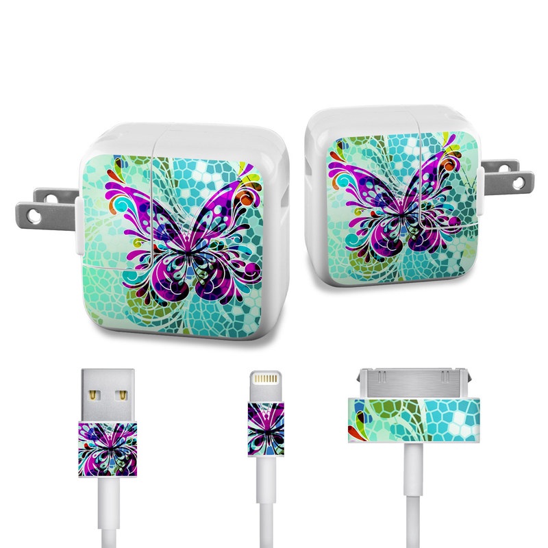 Apple iPad Charge Kit Skin - Butterfly Glass (Image 1)