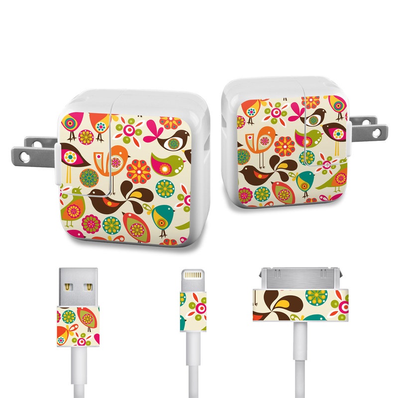 Apple iPad Charge Kit Skin - Bird Flowers (Image 1)