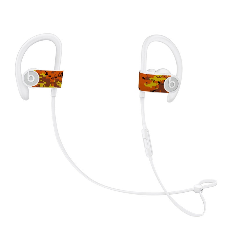 Beats Powerbeats3 Skin - Digital Orange Camo (Image 1)