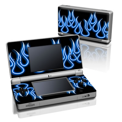 DS Lite Skin - Blue Neon Flames