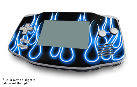 Gameboy Skin - Blue Neon Flames