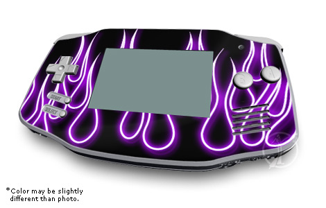 Gameboy Skin - Purple Neon Flames