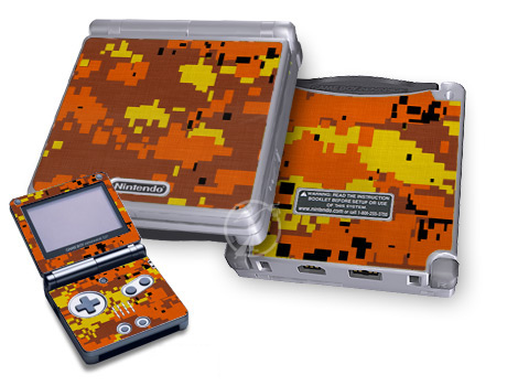 Gameboy SP Skin - Digital Orange Camo