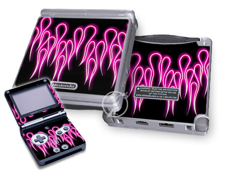 Gameboy SP Skin - Pink Neon Flames