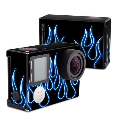 GoPro Hero4 Black Skin - Blue Neon Flames