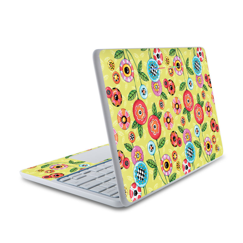 HP Chromebook 11 Skin - Button Flowers (Image 1)