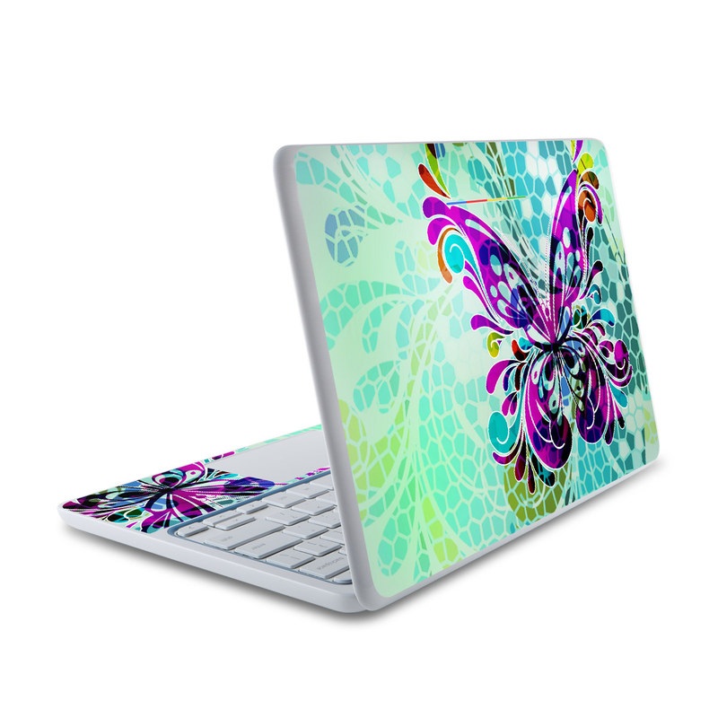 HP Chromebook 11 Skin - Butterfly Glass (Image 1)