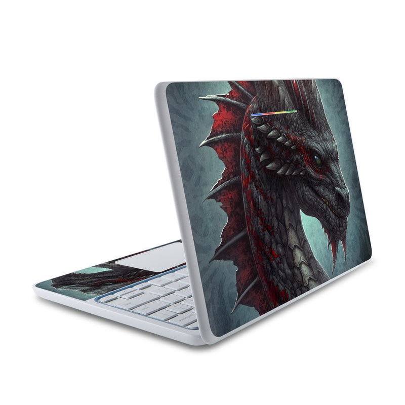 HP Chromebook 11 Skin - Black Dragon (Image 1)