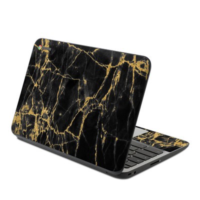 HP Chromebook 11 G4 Skin - Black Gold Marble