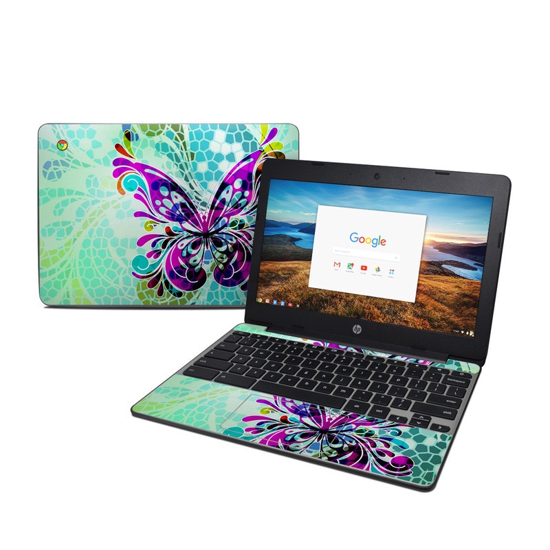 HP Chromebook 11 G5 Skin - Butterfly Glass (Image 1)