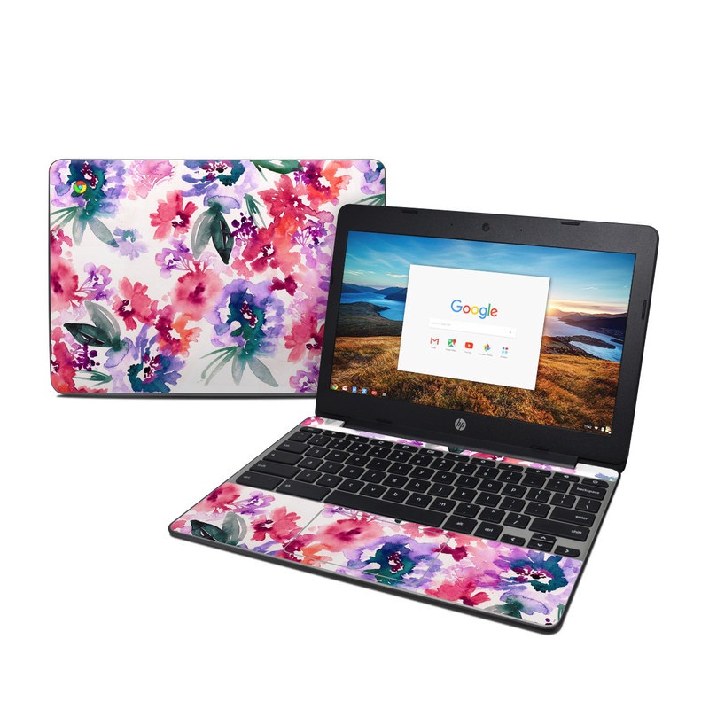 HP Chromebook 11 G5 Skin - Blurred Flowers (Image 1)