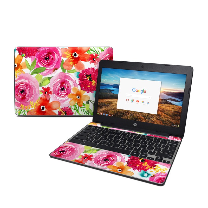 HP Chromebook 11 G5 Skin - Floral Pop (Image 1)