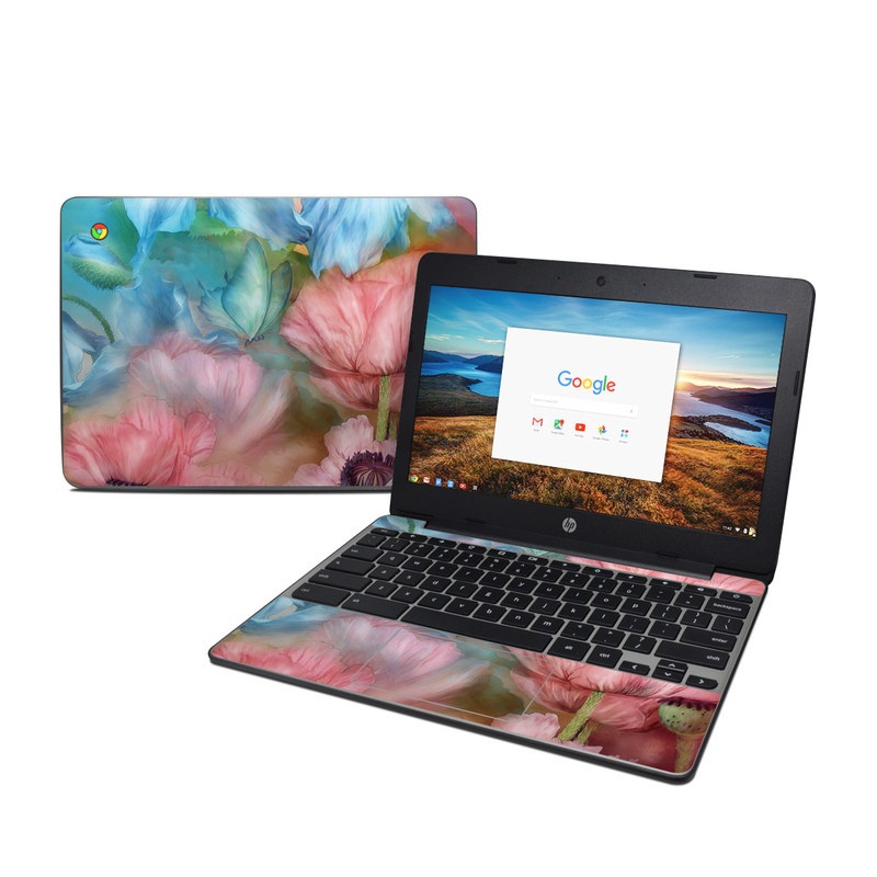 HP Chromebook 11 G5 Skin - Poppy Garden (Image 1)