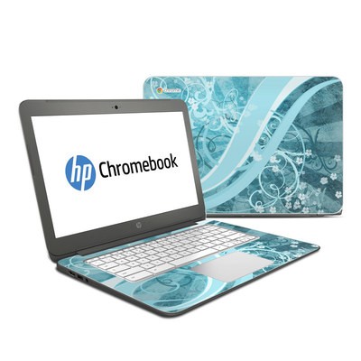 HP Chromebook 14 G4 Skin - Flores Agua