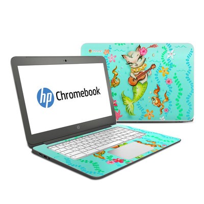 HP Chromebook 14 G4 Skin - Merkitten with Ukelele