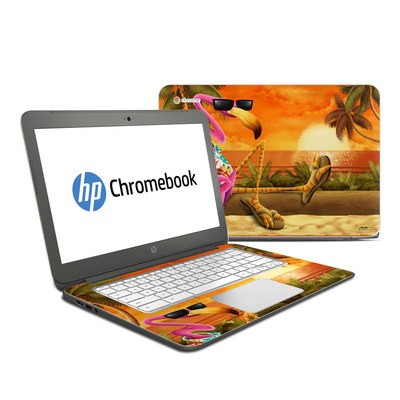 HP Chromebook 14 G4 Skin - Sunset Flamingo