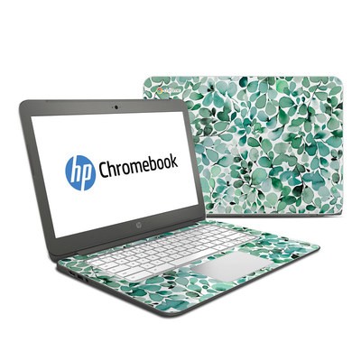 HP Chromebook 14 G4 Skin - Watercolor Eucalyptus Leaves