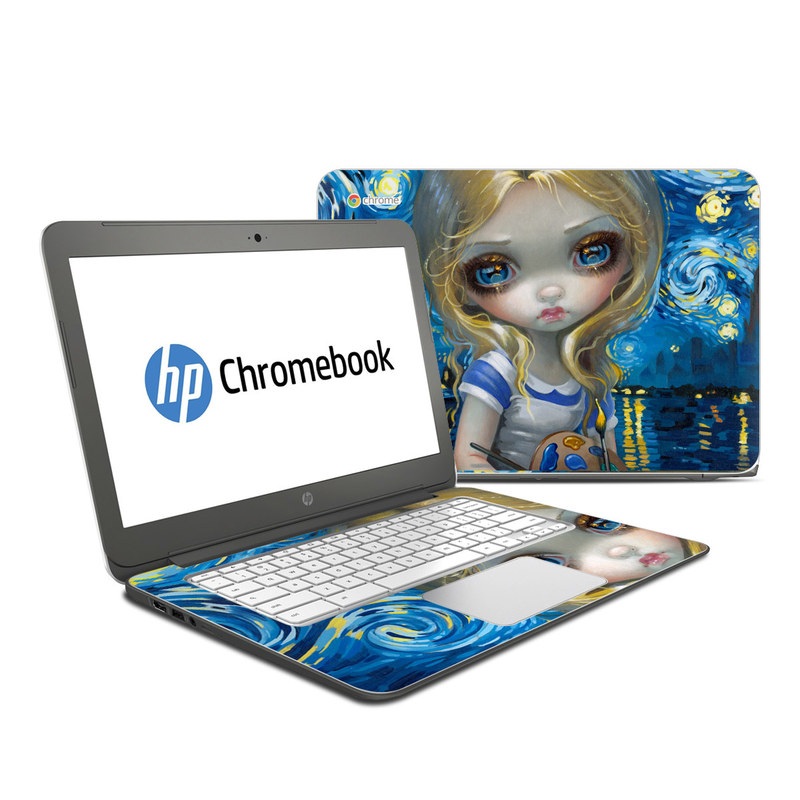 HP Chromebook 14 G4 Skin - Alice in a Van Gogh (Image 1)