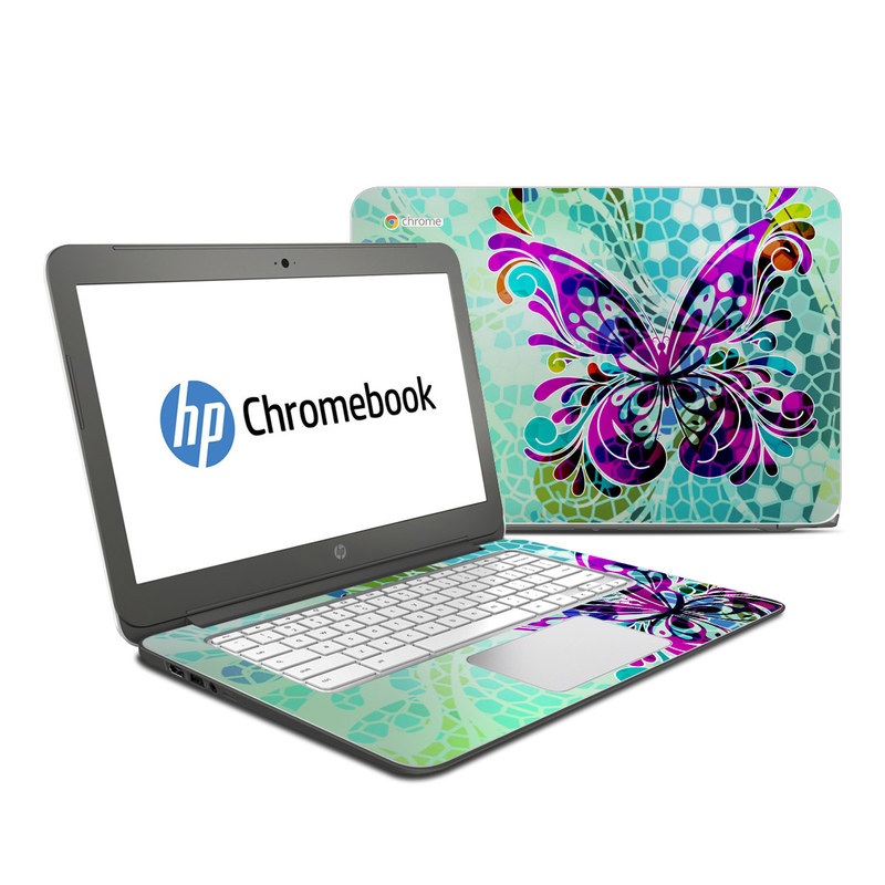 HP Chromebook 14 G4 Skin - Butterfly Glass (Image 1)