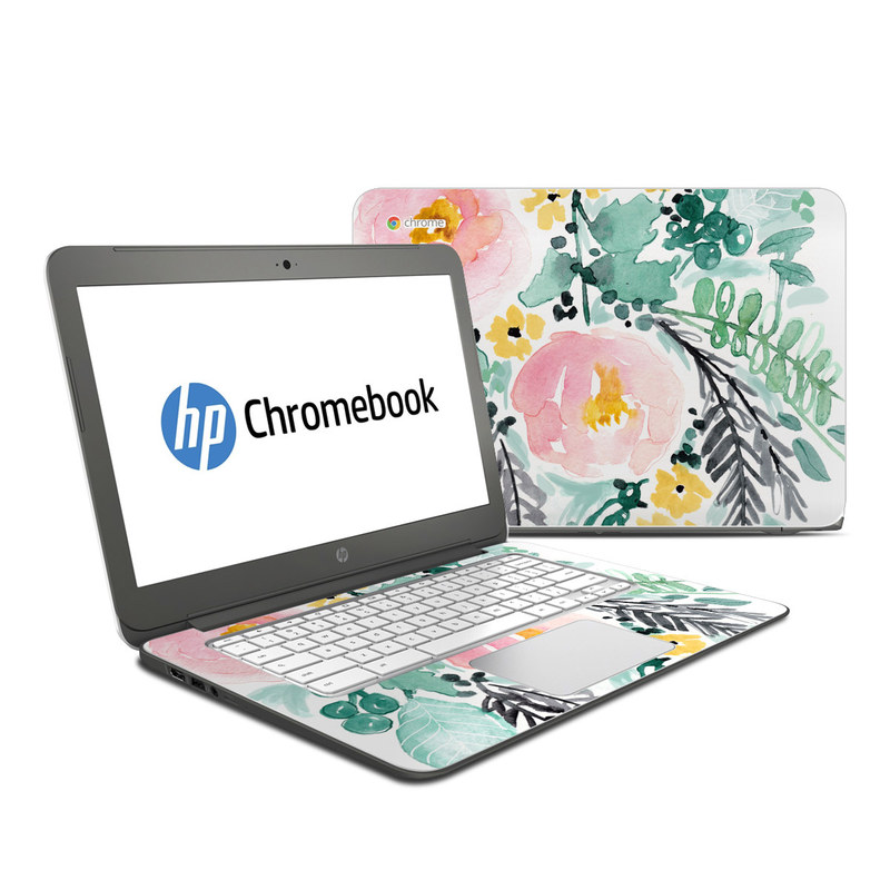 HP Chromebook 14 G4 Skin - Blushed Flowers (Image 1)
