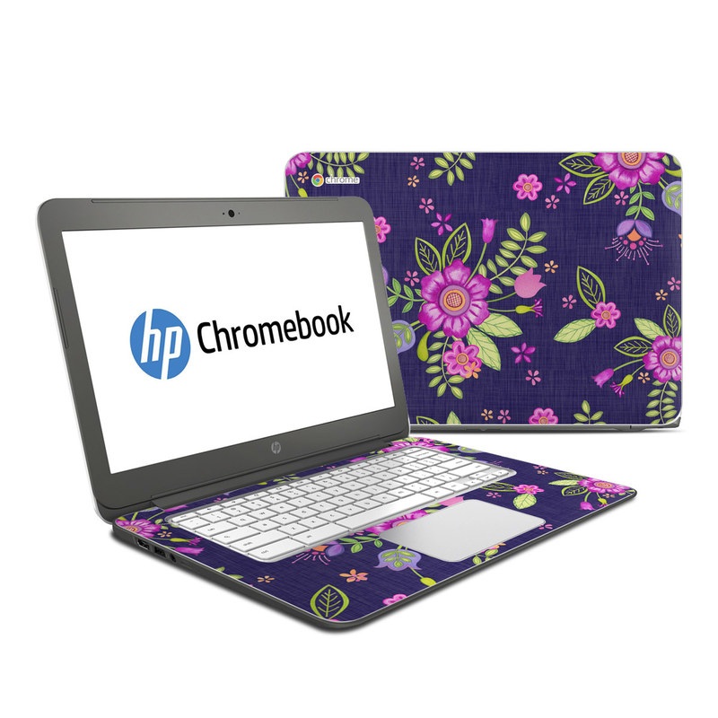 HP Chromebook 14 G4 Skin - Folk Floral (Image 1)