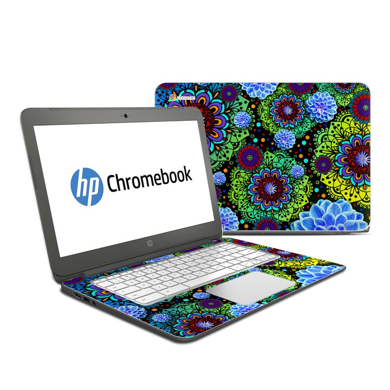 HP Chromebook 14 G4 Skin - Funky Floratopia (Image 1)