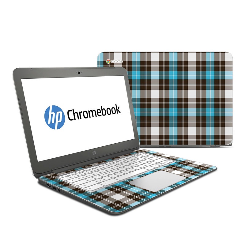 HP Chromebook 14 G4 Skin - Turquoise Plaid (Image 1)