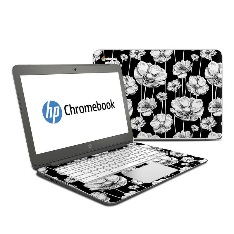 HP Chromebook 14 G4 Skin - Striped Blooms (Image 1)
