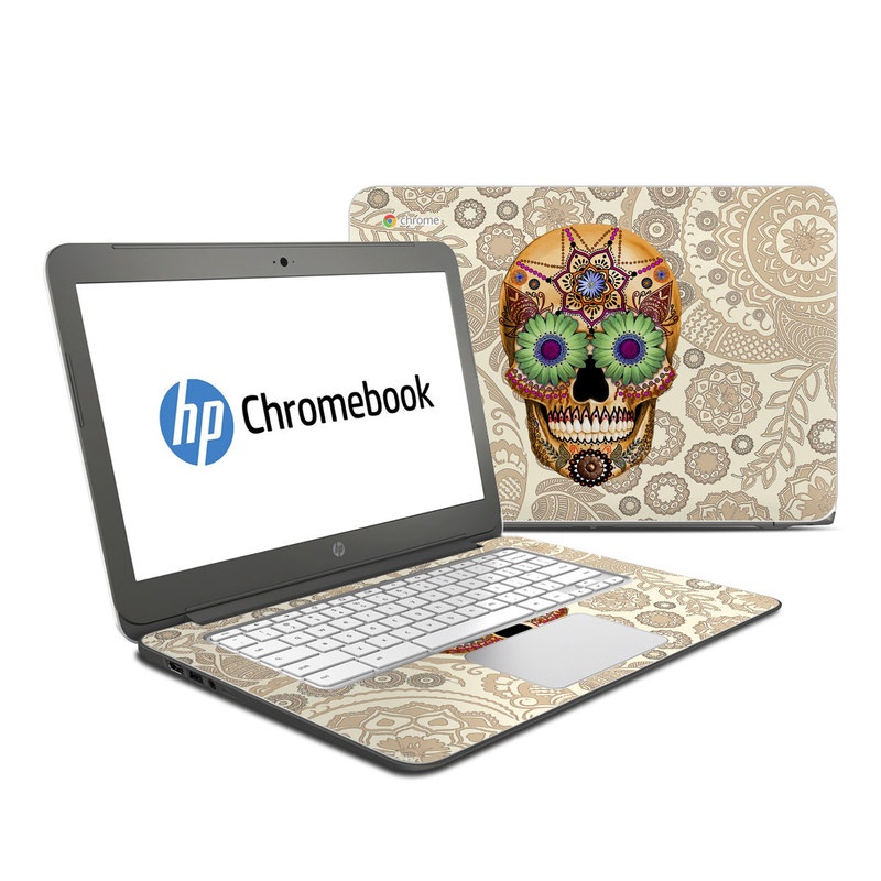 HP Chromebook 14 G4 Skin - Sugar Skull Bone (Image 1)