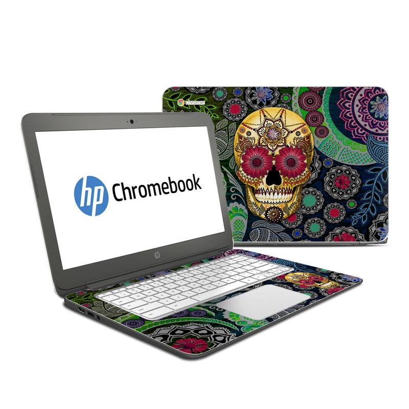 HP Chromebook 14 G4 Skin - Sugar Skull Paisley (Image 1)
