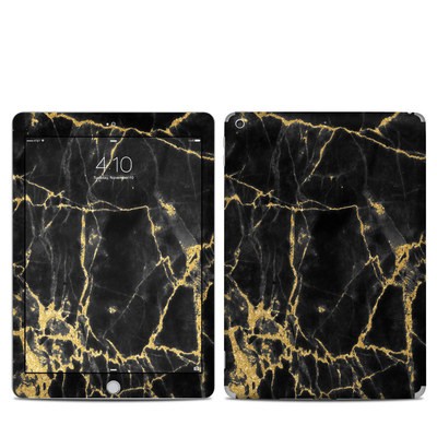 Apple iPad 5th Gen Skin - Black Gold Marble