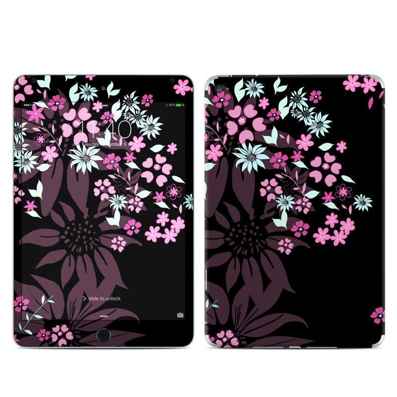 Apple iPad Mini 4 Skin - Dark Flowers (Image 1)