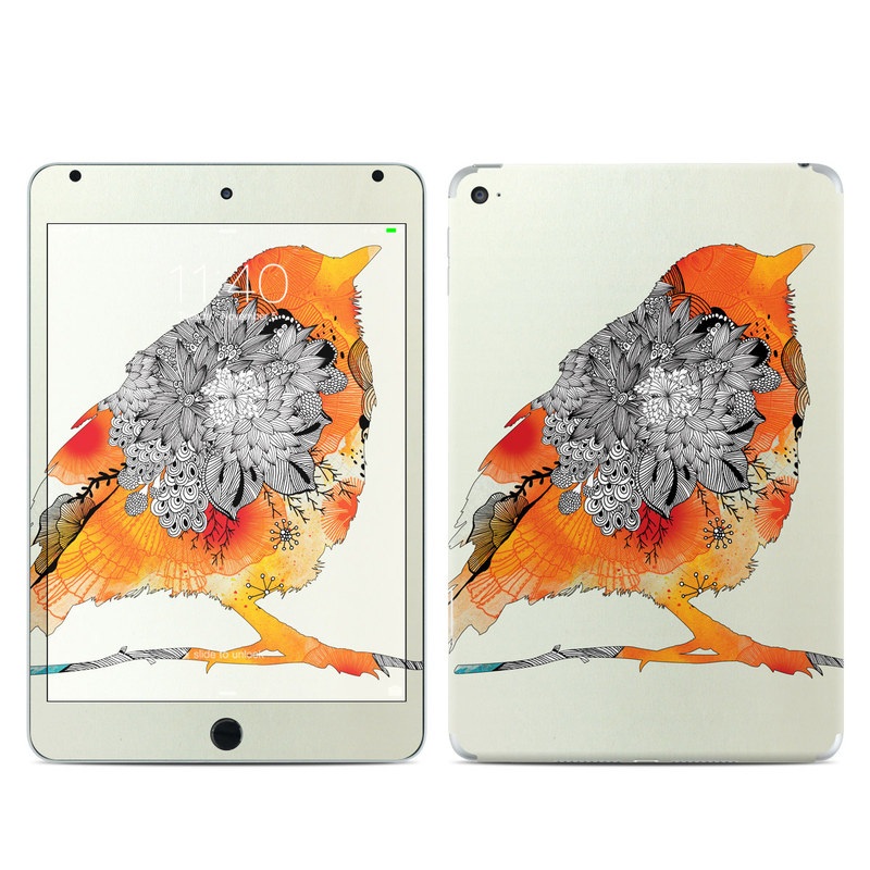 Apple iPad Mini 4 Skin - Orange Bird (Image 1)