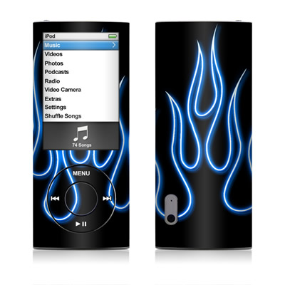 iPod nano (5G) Skin - Blue Neon Flames