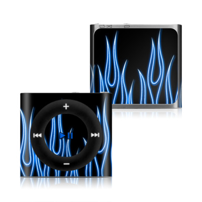 Apple iPod Shuffle 4G Skin - Blue Neon Flames