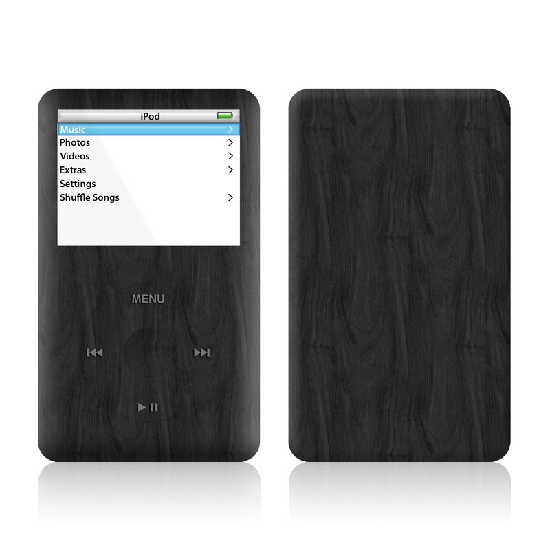 iPod Video (5G) Skin - Black Woodgrain (Image 1)