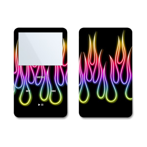 iPod Video (5G) Skin - Rainbow Neon Flames