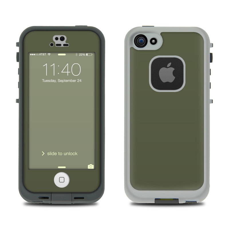Lifeproof iPhone 5S Fre Case Skin - Solid State Olive Drab (Image 1)
